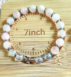 Rose Quartz and Cross Bracelet