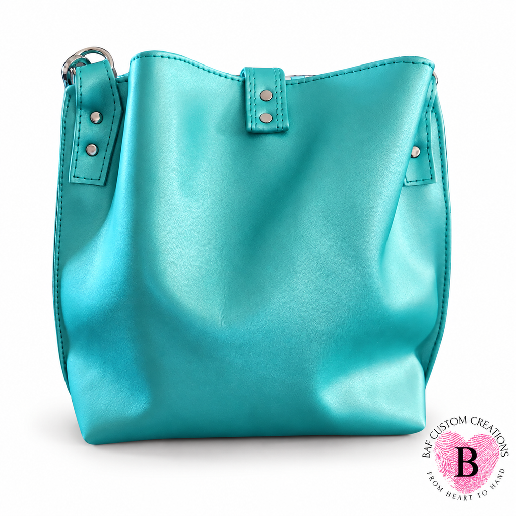 The Laguna Handbag — Turquoise & Harlequin