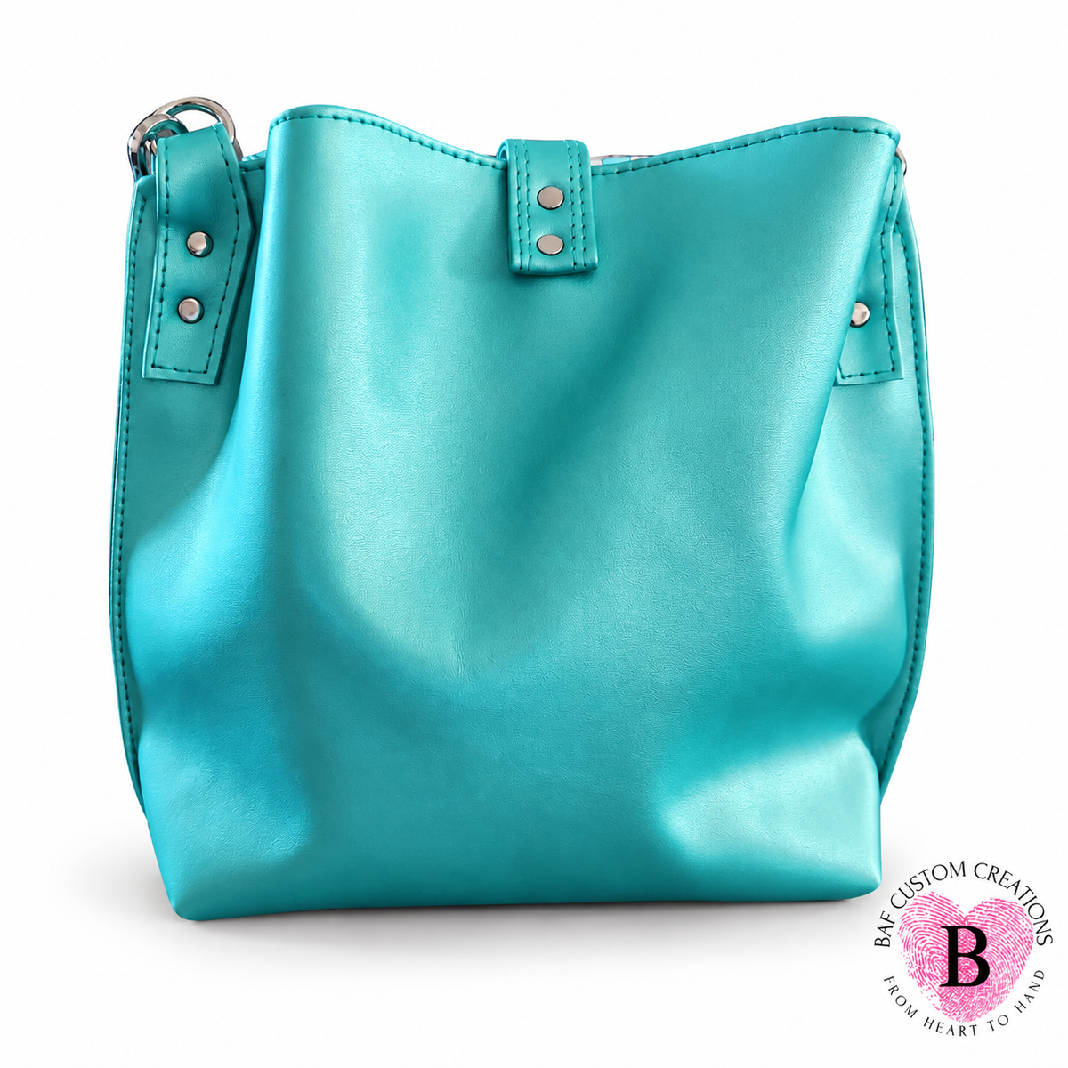 The Laguna Handbag — Turquoise & Harlequin