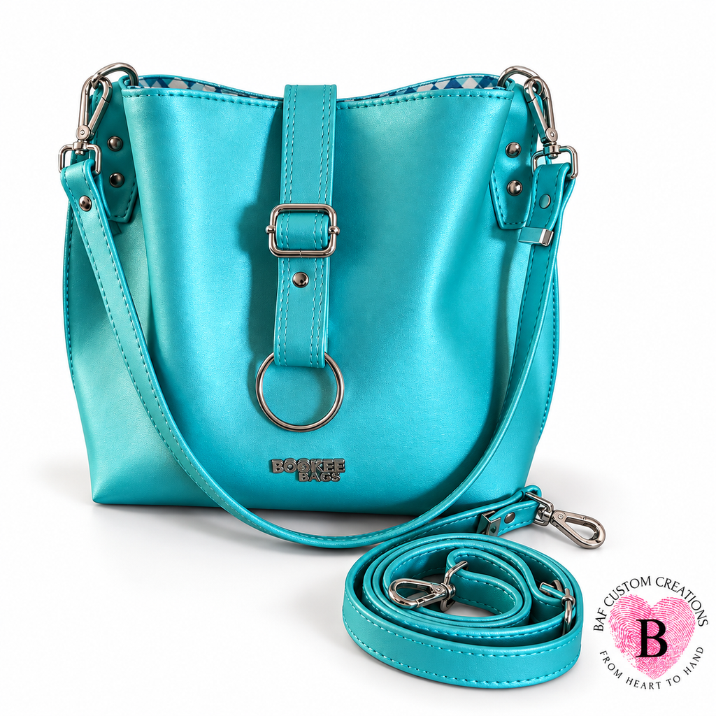 The Laguna Handbag — Turquoise & Harlequin