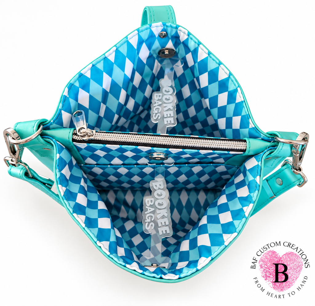 The Laguna Handbag — Turquoise & Harlequin