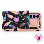 Iridescent Feathers -"Keep It Close"Cell Phone Card Holder