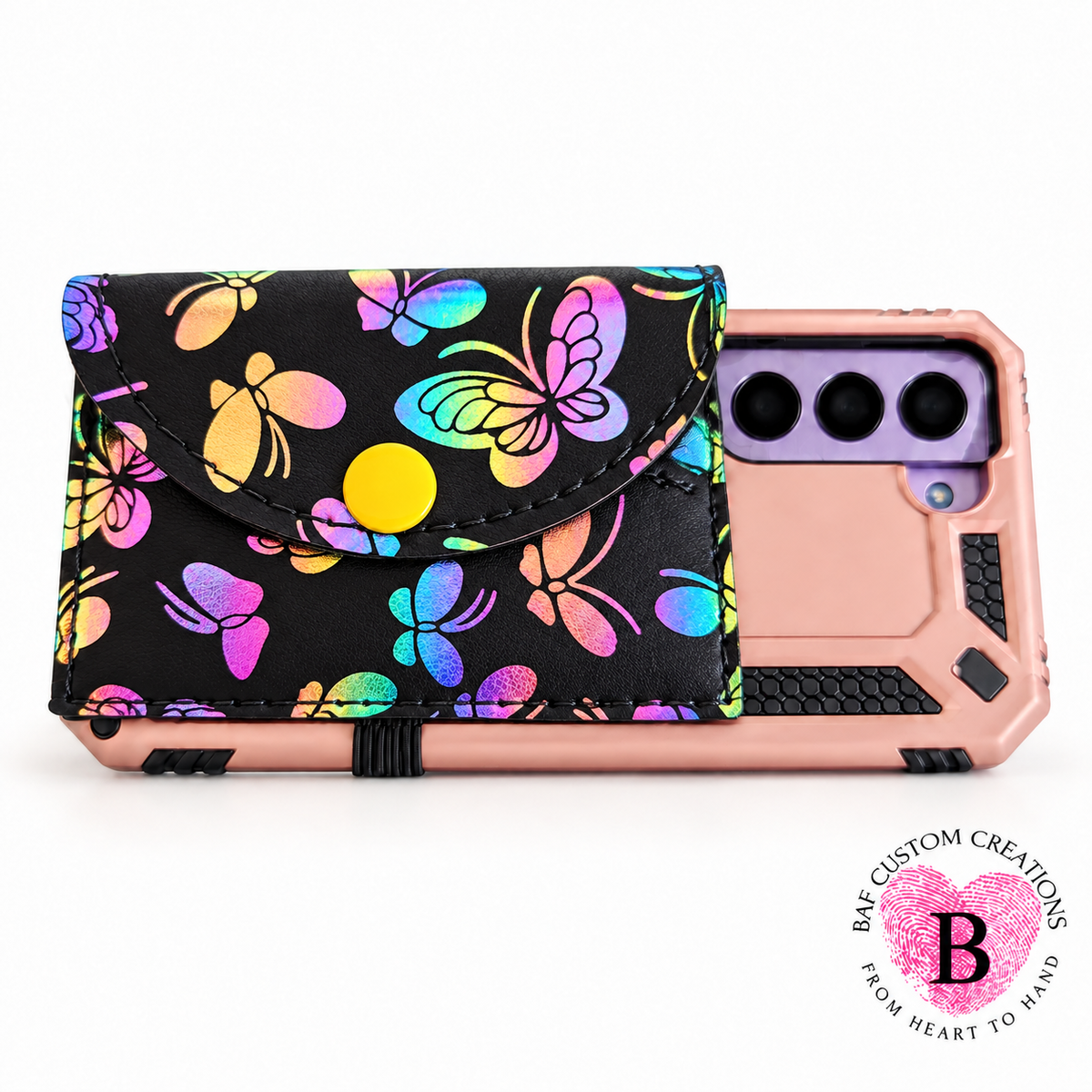 Iridescent Butterflies -"Keep It Close"Cell Phone Card Holder