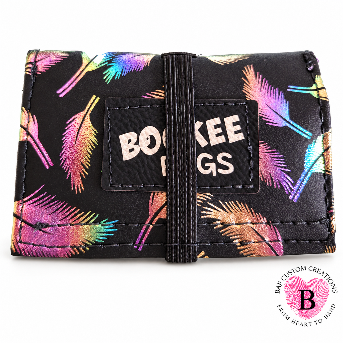 Iridescent Feathers -"Keep It Close"Cell Phone Card Holder