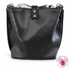 The Nocturne Handbag — Black & Blush Florals