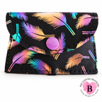 Iridescent Feathers -"Keep It Close"Cell Phone Card Holder