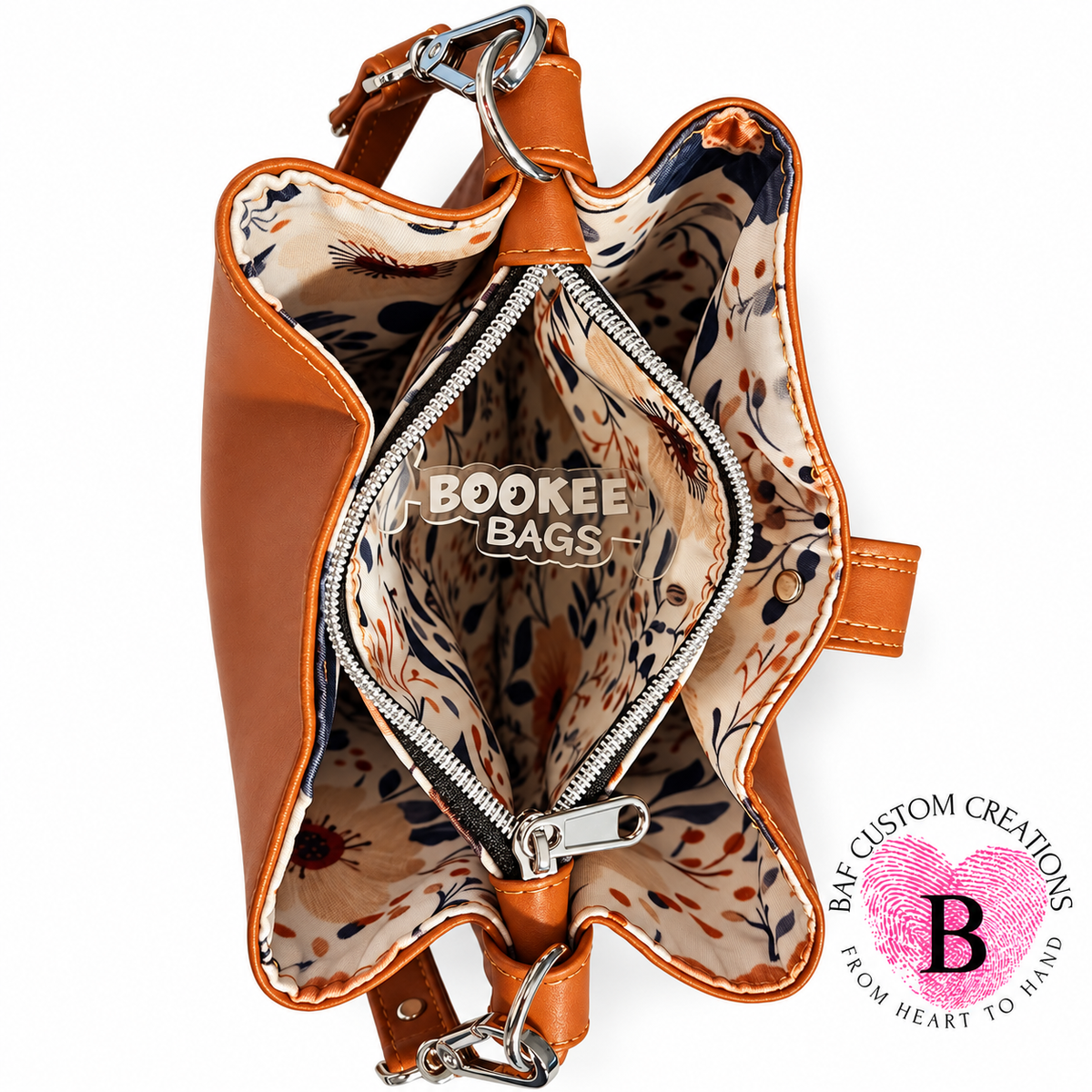 The Marigold Handbag — Cognac & Floral