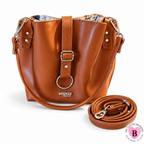 The Marigold Handbag — Cognac & Floral