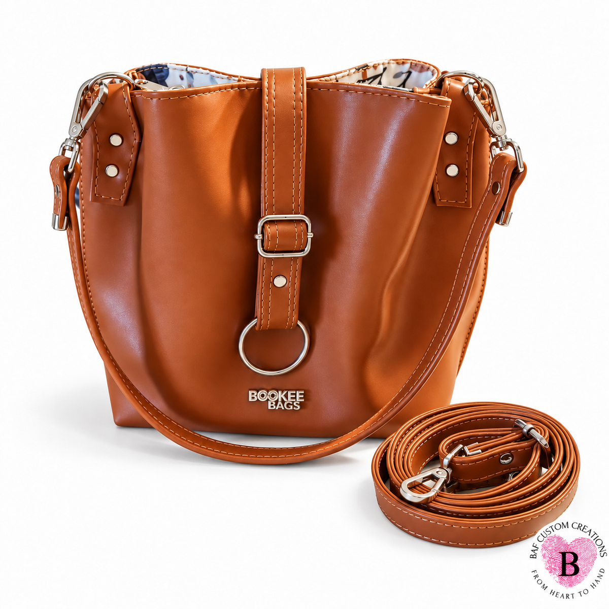 The Marigold Handbag — Cognac & Floral