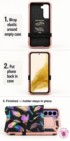 Iridescent Feathers -"Keep It Close"Cell Phone Card Holder