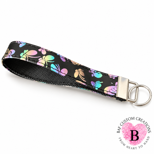 Iridescent Butterflies Key Fob