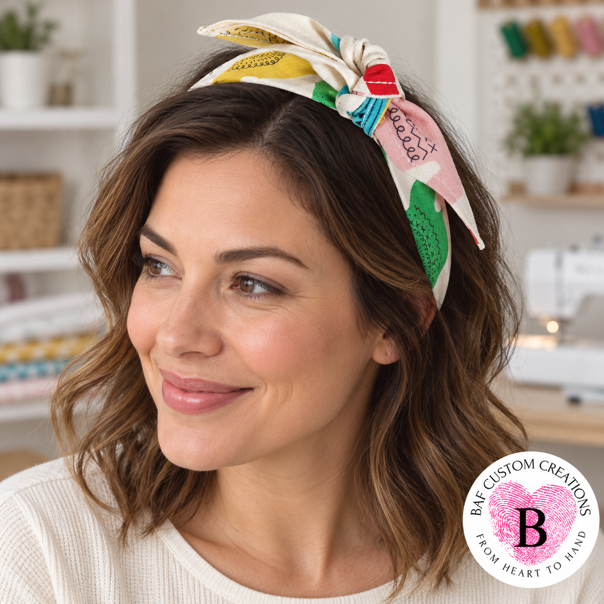 Sew Much Joy Colorful Sweaters  — Knotted Headband