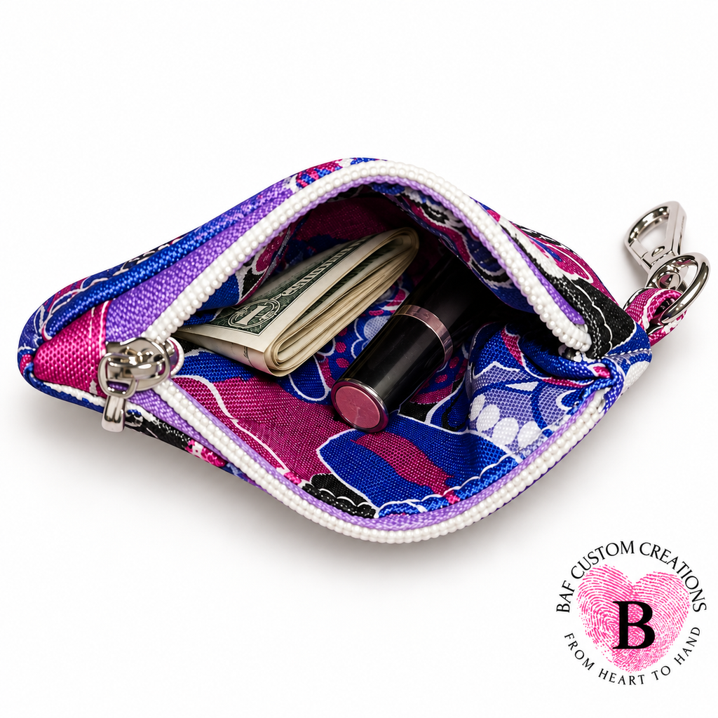 Zippered Pouch with Tissue Holder (Tissues included)