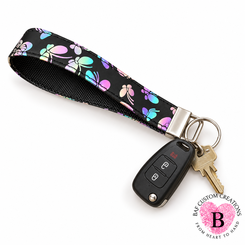 Iridescent Butterflies Key Fob